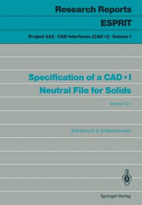 Cover of Specification of a CAD*I Neutral File for Solids