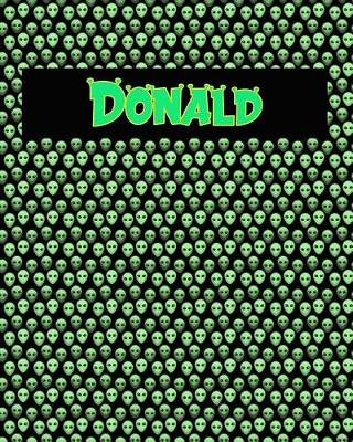 Book cover for 120 Page Handwriting Practice Book with Green Alien Cover Donald