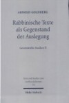 Book cover for Rabbinische Texte als Gegenstand der Auslegung