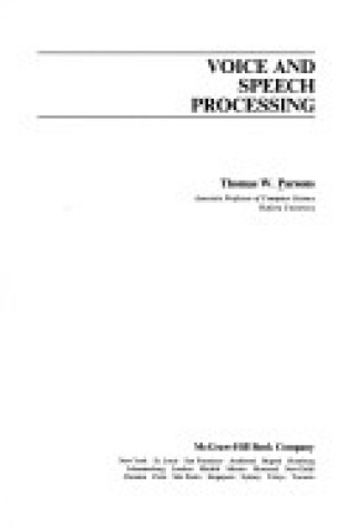 Cover of Voice and Speech Processing