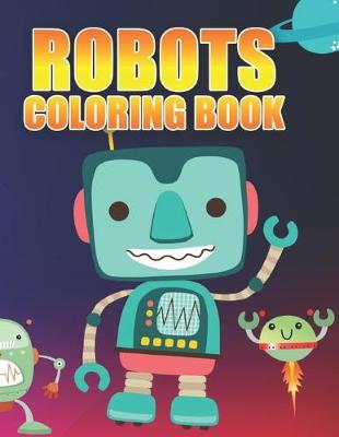 Book cover for robots coloring book