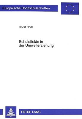Book cover for Schuleffekte in Der Umwelterziehung