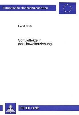 Cover of Schuleffekte in Der Umwelterziehung