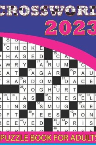 Cover of 2023 Crossword Puzzle Book For Adults