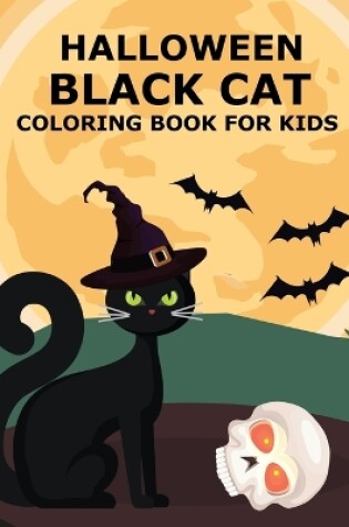 Cover of Halloween Black cat Coloring Book For Kids