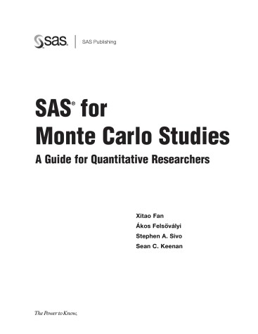 Book cover for SAS(R) for Monte Carlo Studies