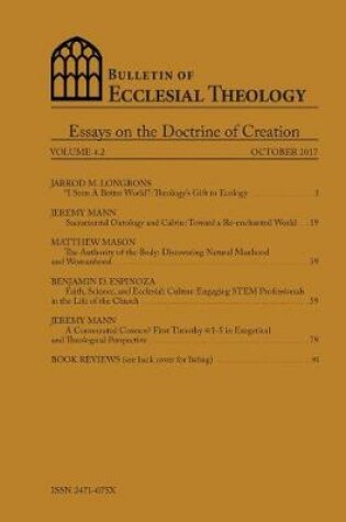 Cover of Bulletin of Ecclesia Theology, Vol. 4.2