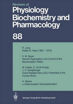 Book cover for Reviews of Physiology, Biochemistry and Pharmacology 88