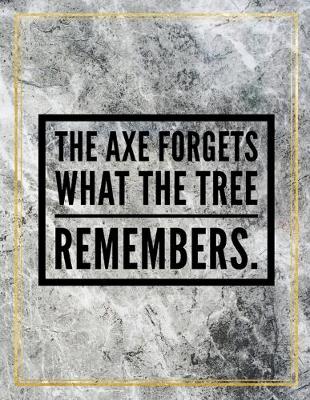 Book cover for The axe forgets what the tree remembers.