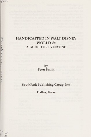 Cover of Handicapped in Walt Disney World
