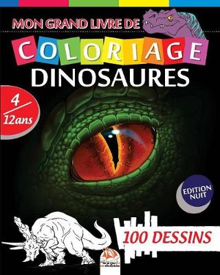 Book cover for Mon grand livre de coloriage dinosaures - Edition nuit