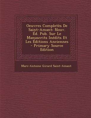 Book cover for Oeuvres Completes de Saint-Amant