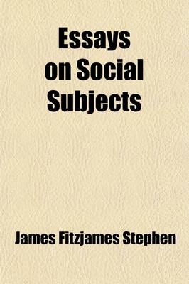 Book cover for Essays on Social Subjects