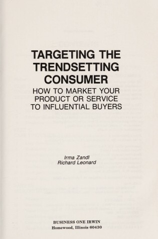 Cover of Targeting the Trendsetting Consumer