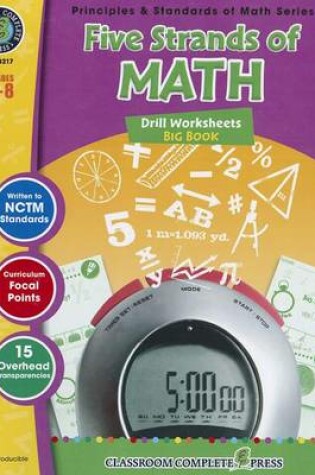 Cover of Five Strands of Math: Drills Worksheets, Grades 6-8