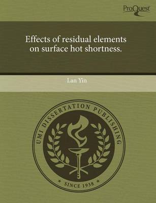 Book cover for Effects of Residual Elements on Surface Hot Shortness