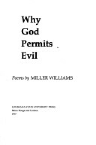 Cover of Why God Permits Evil