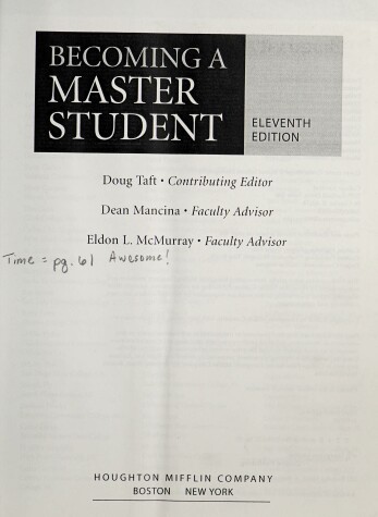 Book cover for Becoming a Master Student Eleventh Edition, Custom Publication