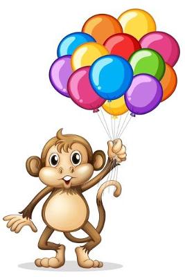 Book cover for Cute Monkey with Colorful Balloons - Blank Lined Notebook