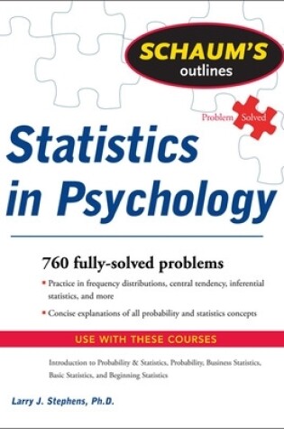 Cover of Schaum's Outline of Statistics in Psychology