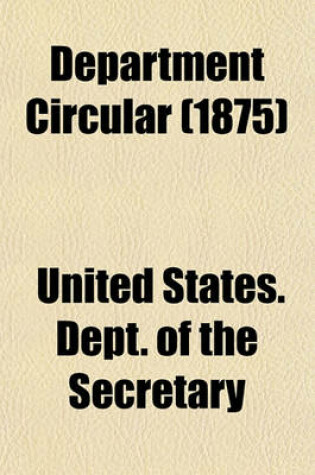 Cover of Department Circular (1875)