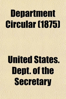 Book cover for Department Circular (1875)