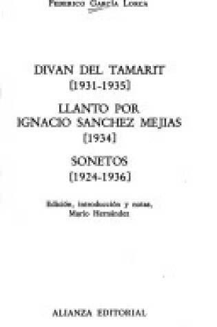 Cover of Divan De Tamarit