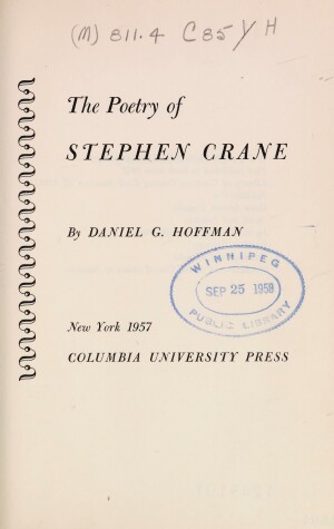 Book cover for Poetry of Stephen Crane