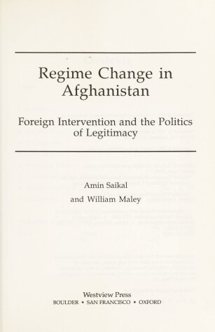 Book cover for Regime Change In Afghanistan