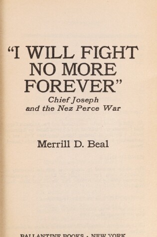 Cover of "I Will Fight No More Forever"