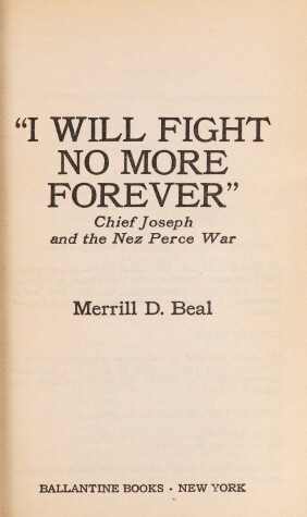 Book cover for "I Will Fight No More Forever"