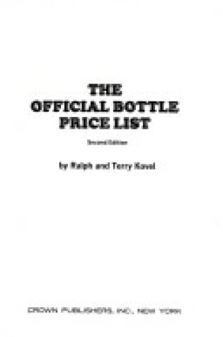 Cover of Official Bottle Price List Rev