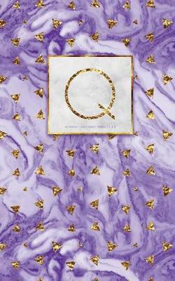 Book cover for Q - Gold Purple Marble Notebook 5 X 8