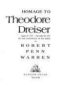 Book cover for Homage to Theo Dreiser