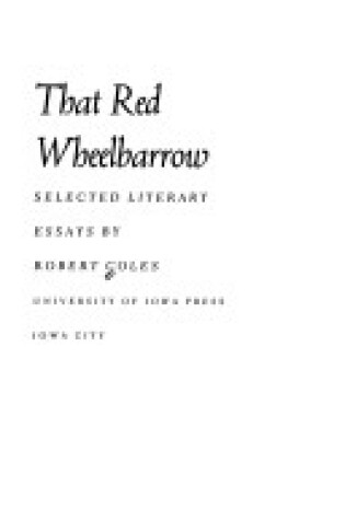 Cover of That Red Wheelbarrow