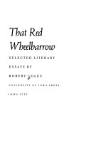 Book cover for That Red Wheelbarrow