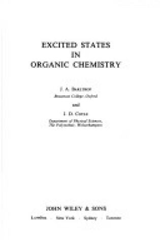 Cover of Excited States in Organic Chemistry