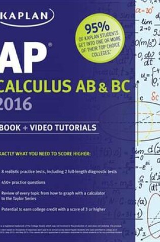 Cover of Kaplan AP Calculus AB & BC 2016