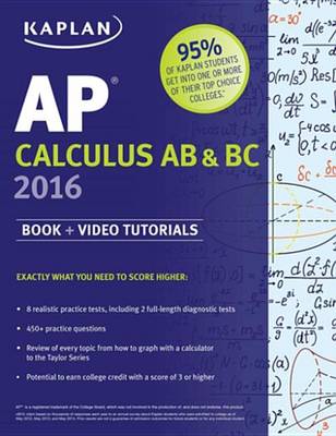 Book cover for Kaplan AP Calculus AB & BC 2016