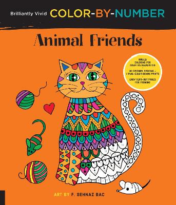 Cover of Brilliantly Vivid Color-by-Number: Animal Friends