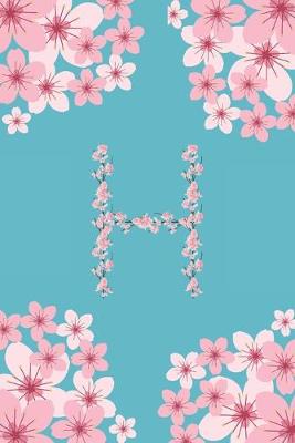 Book cover for H Monogram Letter H Cherry Blossoms Journal Notebook
