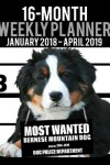 Book cover for 2018-2019 Weekly Planner - Most Wanted Bernese Mountain Dog