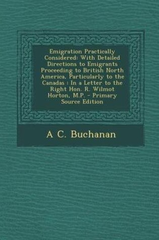 Cover of Emigration Practically Considered