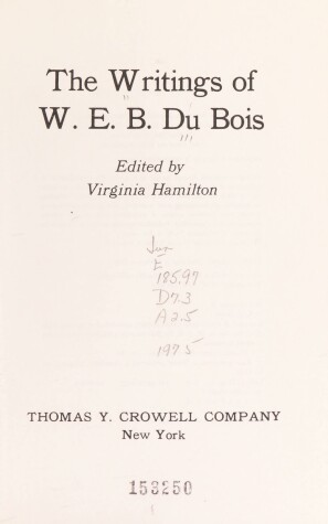 Book cover for The Writings of W. E. B. Du Bois