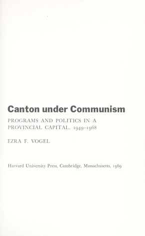 Cover of Canton Under Communism