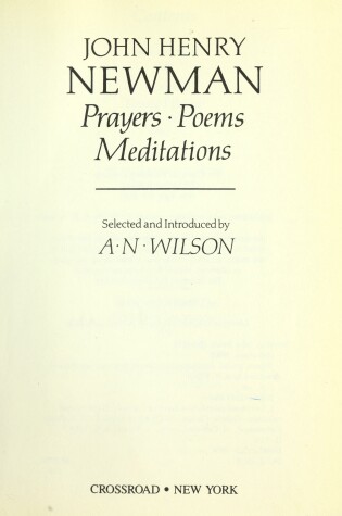 Cover of Prayers, Poems, Meditations