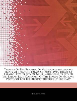 Cover of Articles on Treaties of the Republic of Macedonia, Including