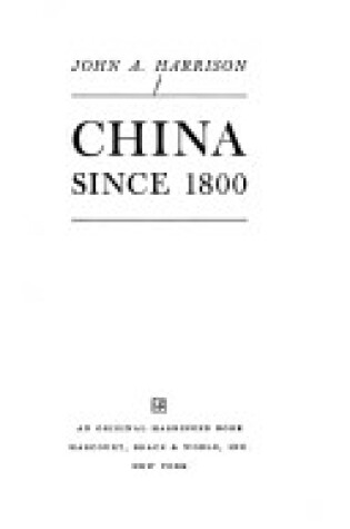 Cover of China Since 1800