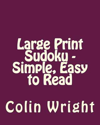 Book cover for Large Print Sudoku - Simple, Easy to Read
