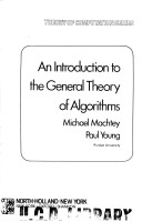 Book cover for Introduction to the General Theory of Algorithms